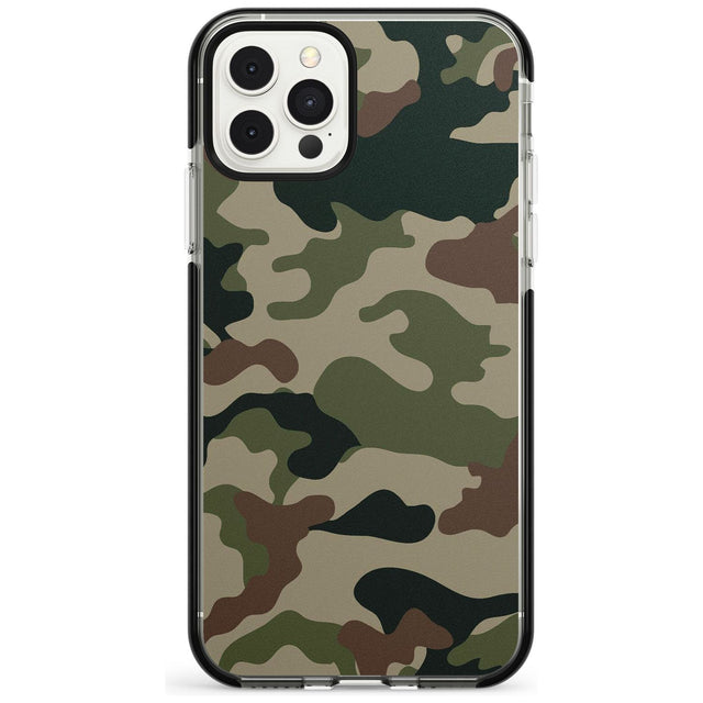 Green and Brown Camo Black Impact Phone Case for iPhone 11