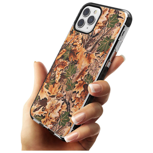 Leaves Camo Black Impact Phone Case for iPhone 11