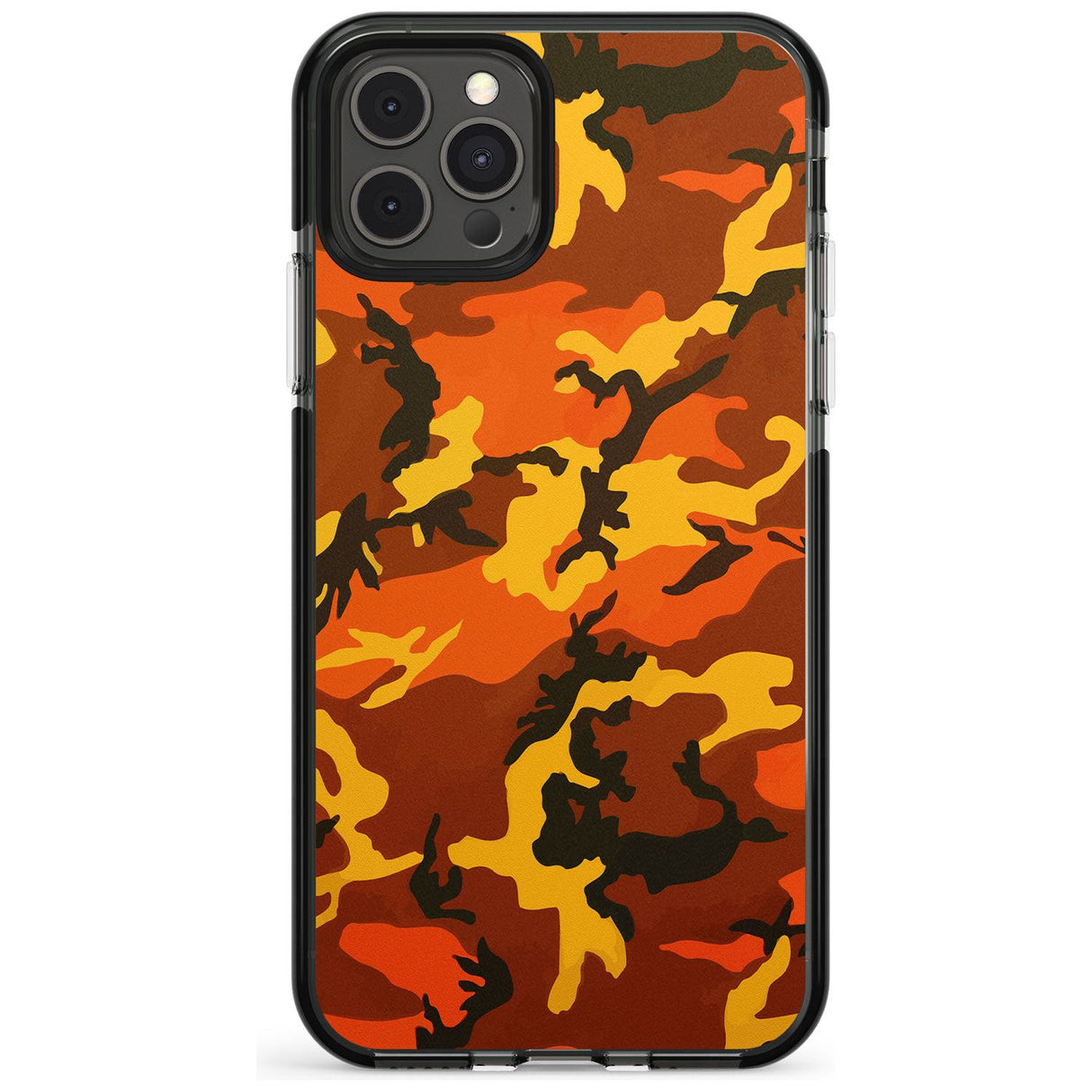 Orange Camo Black Impact Phone Case for iPhone 11