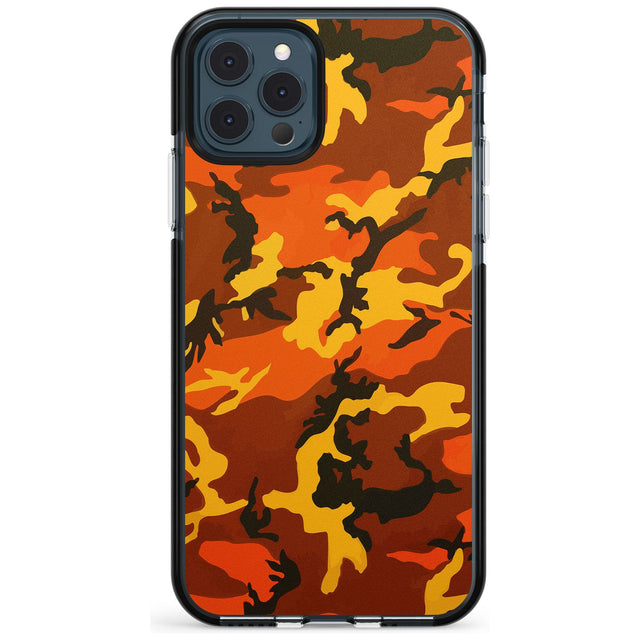 Orange Camo Black Impact Phone Case for iPhone 11