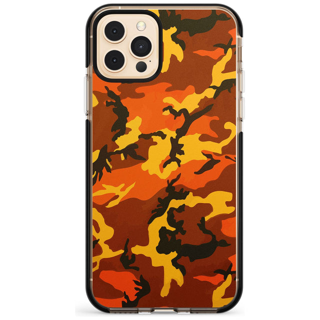 Orange Camo Black Impact Phone Case for iPhone 11