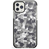 Dark Grey Cat Camouflage Pattern iPhone Case  Black Impact Phone Case - Case Warehouse