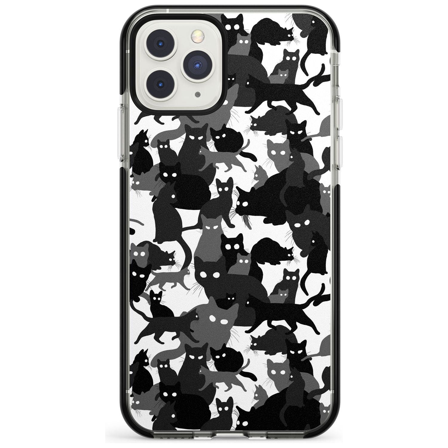 Black & White Cat Camouflage iPhone Case  Black Impact Phone Case - Case Warehouse