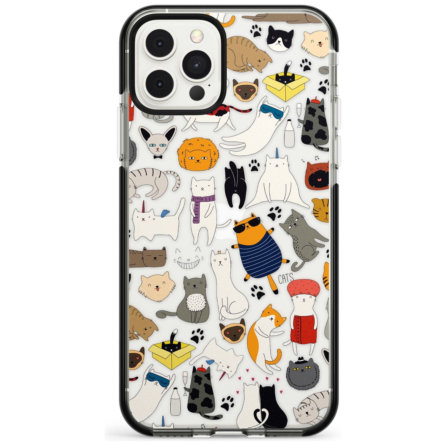 Cartoon Cat Collage - Colour Pink Fade Impact Phone Case for iPhone 11