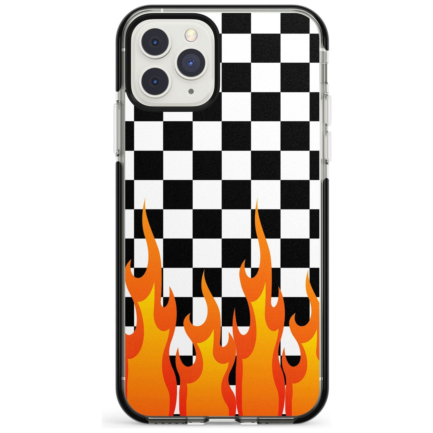 Checkered Fire iPhone Case  Black Impact Phone Case - Case Warehouse
