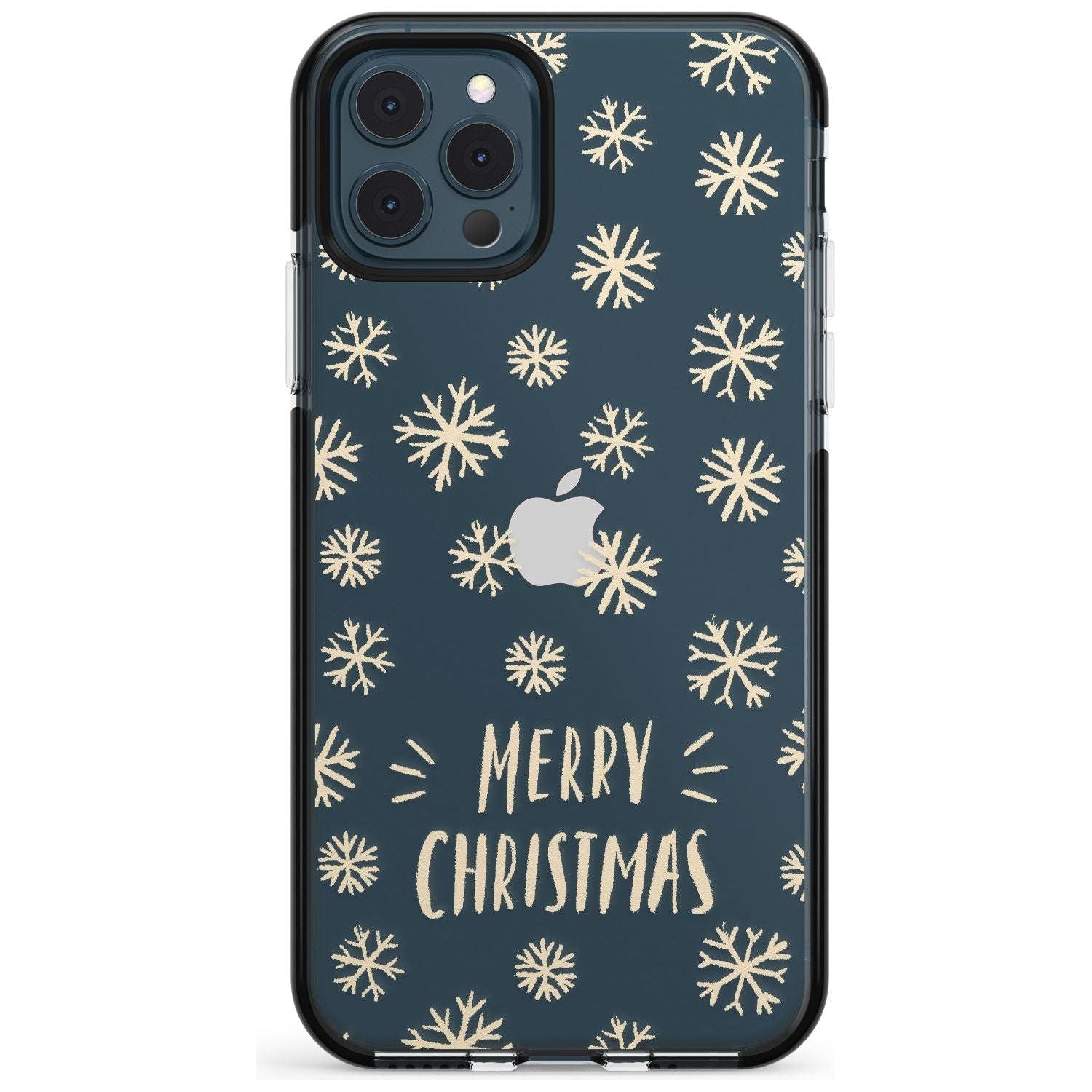 Christmas Snowflake Pattern Black Impact Phone Case for iPhone 11