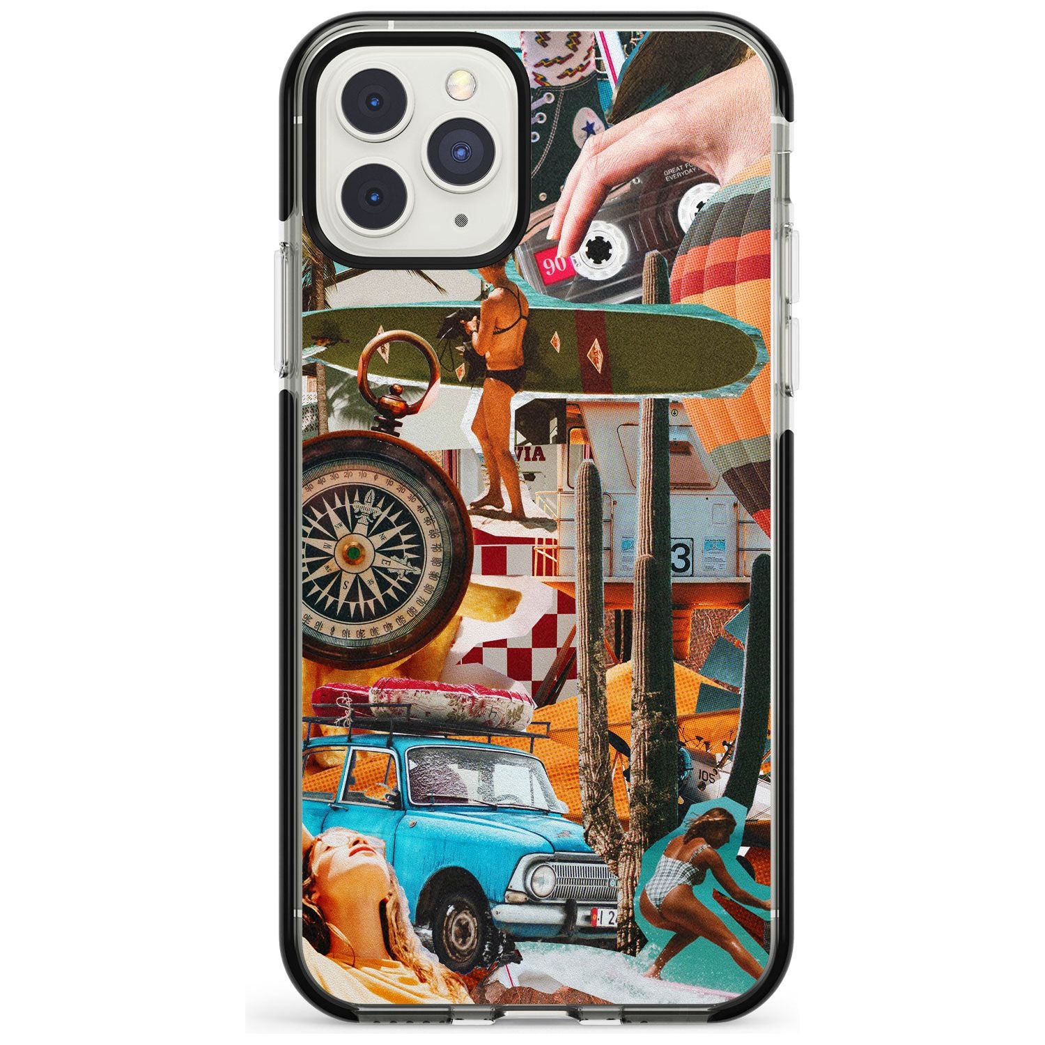 Vintage Collage: Road Trip Black Impact Phone Case for iPhone 11 Pro Max