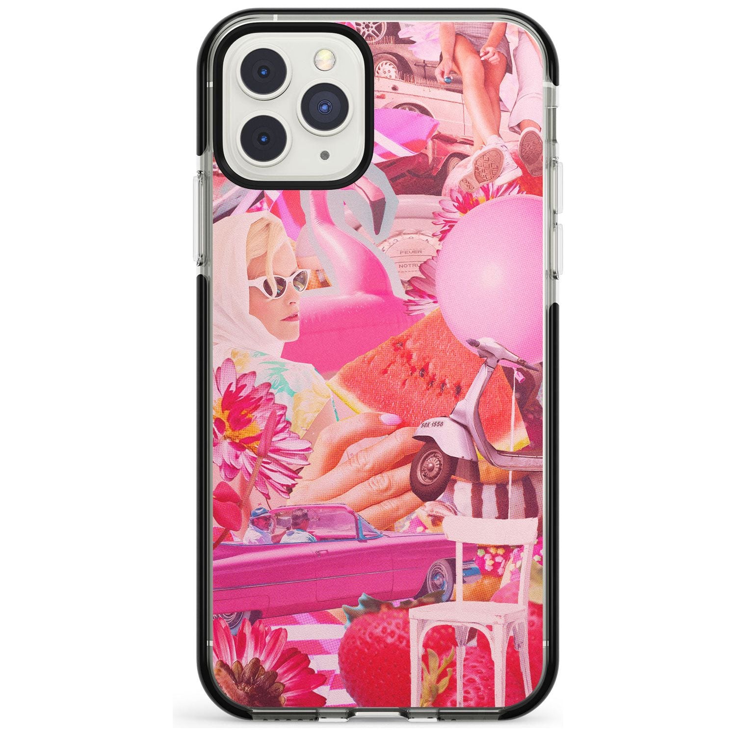 Vintage Collage: Pink Glamour Black Impact Phone Case for iPhone 11 Pro Max