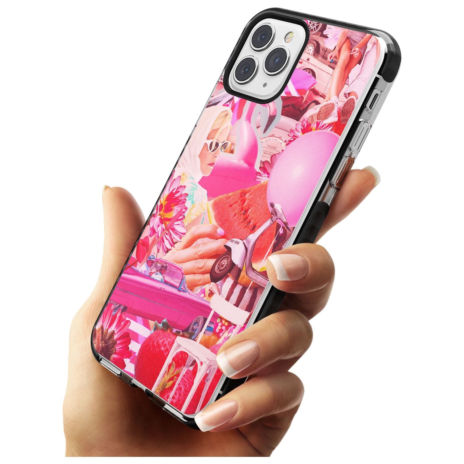 Vintage Collage: Pink Glamour Black Impact Phone Case for iPhone 11 Pro Max