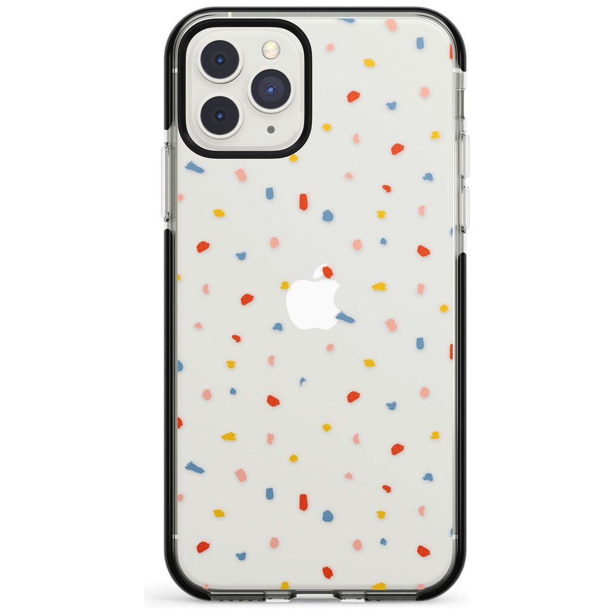 Small Confetti Print Clear iPhone Case  Black Impact Phone Case - Case Warehouse