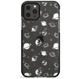 White Planets on Clear Pink Fade Impact Phone Case for iPhone 11