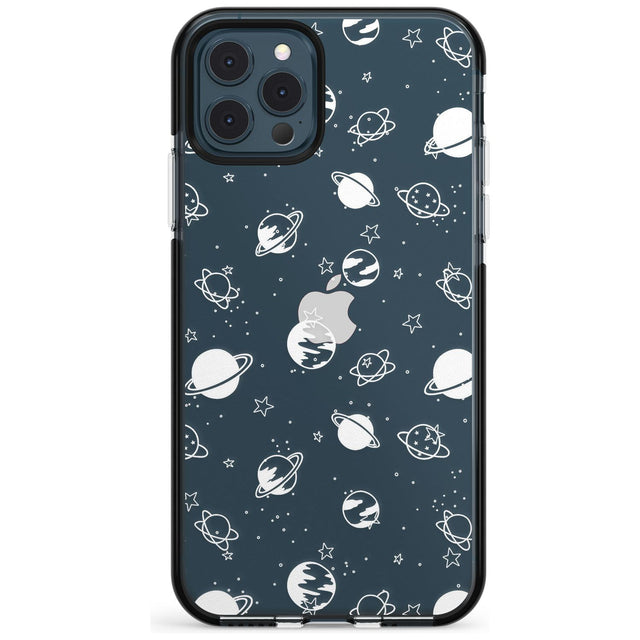 White Planets on Clear Pink Fade Impact Phone Case for iPhone 11