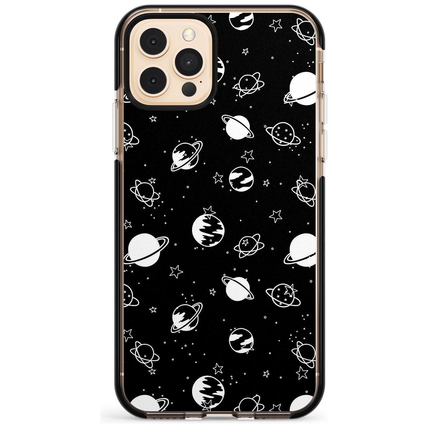 White Planets on Black Pink Fade Impact Phone Case for iPhone 11