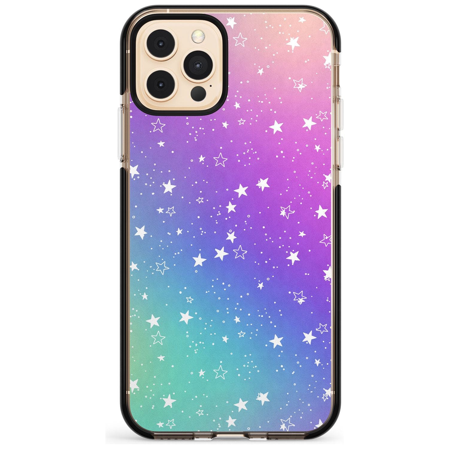 White Stars on Pastels Pink Fade Impact Phone Case for iPhone 11