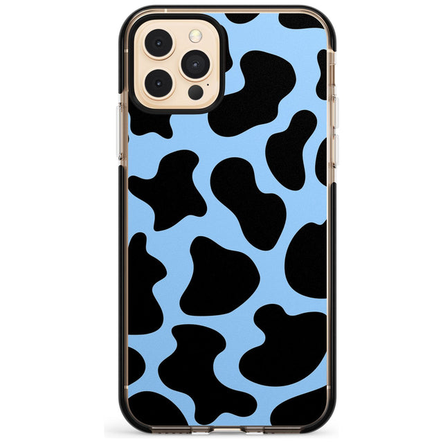 Blue and Black Cow Print Black Impact Phone Case for iPhone 11