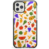 Mixed Kawaii Food Icons - Solid iPhone Case Black Impact Phone Case Warehouse 11 Pro Max