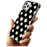 White Daisy Pattern (Black) Black Impact Phone Case for iPhone 11 Pro Max