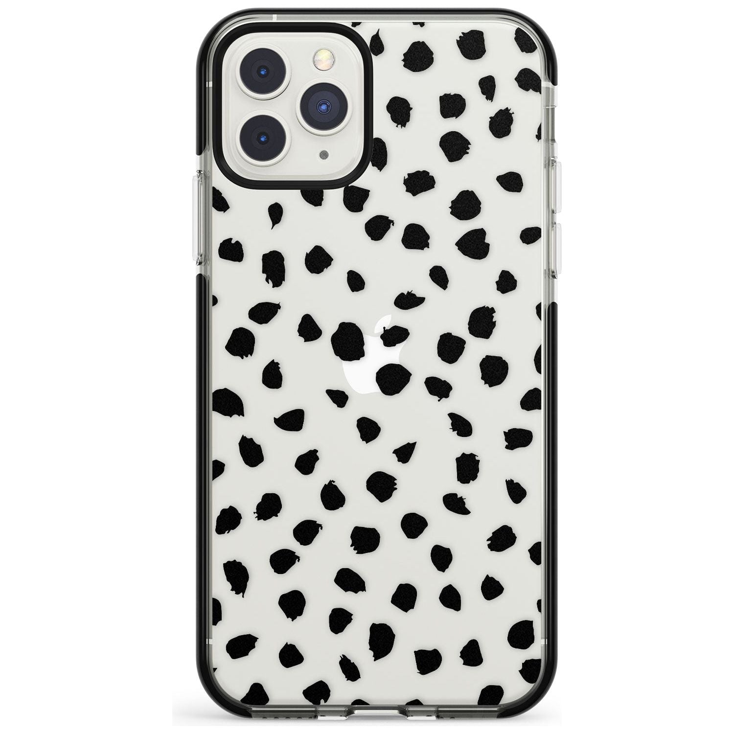 Black on Transparent Dalmatian Polka Dot Spots Black Impact Phone Case for iPhone 11 Pro Max