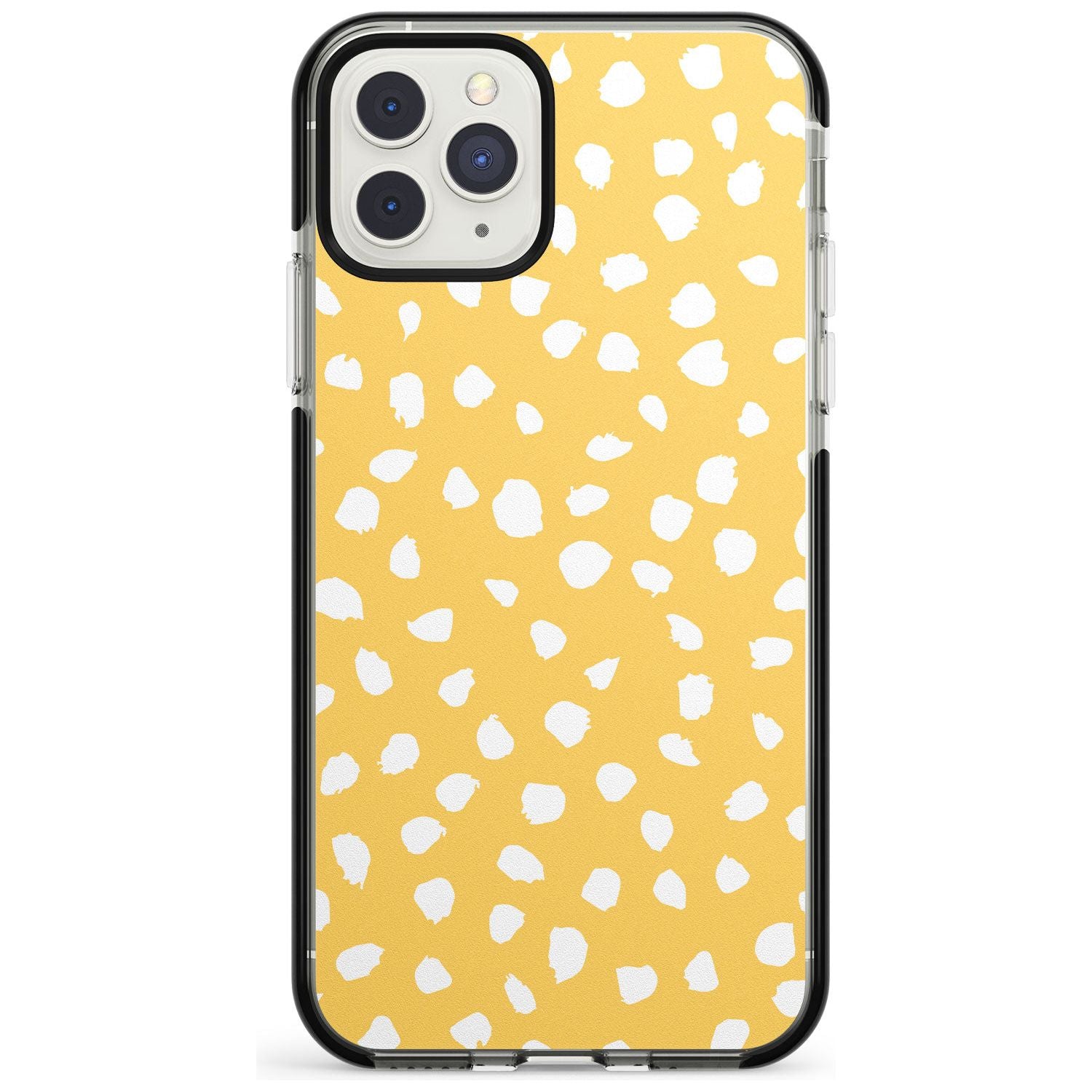 White on Yellow Dalmatian Polka Dot Spots Black Impact Phone Case for iPhone 11 Pro Max