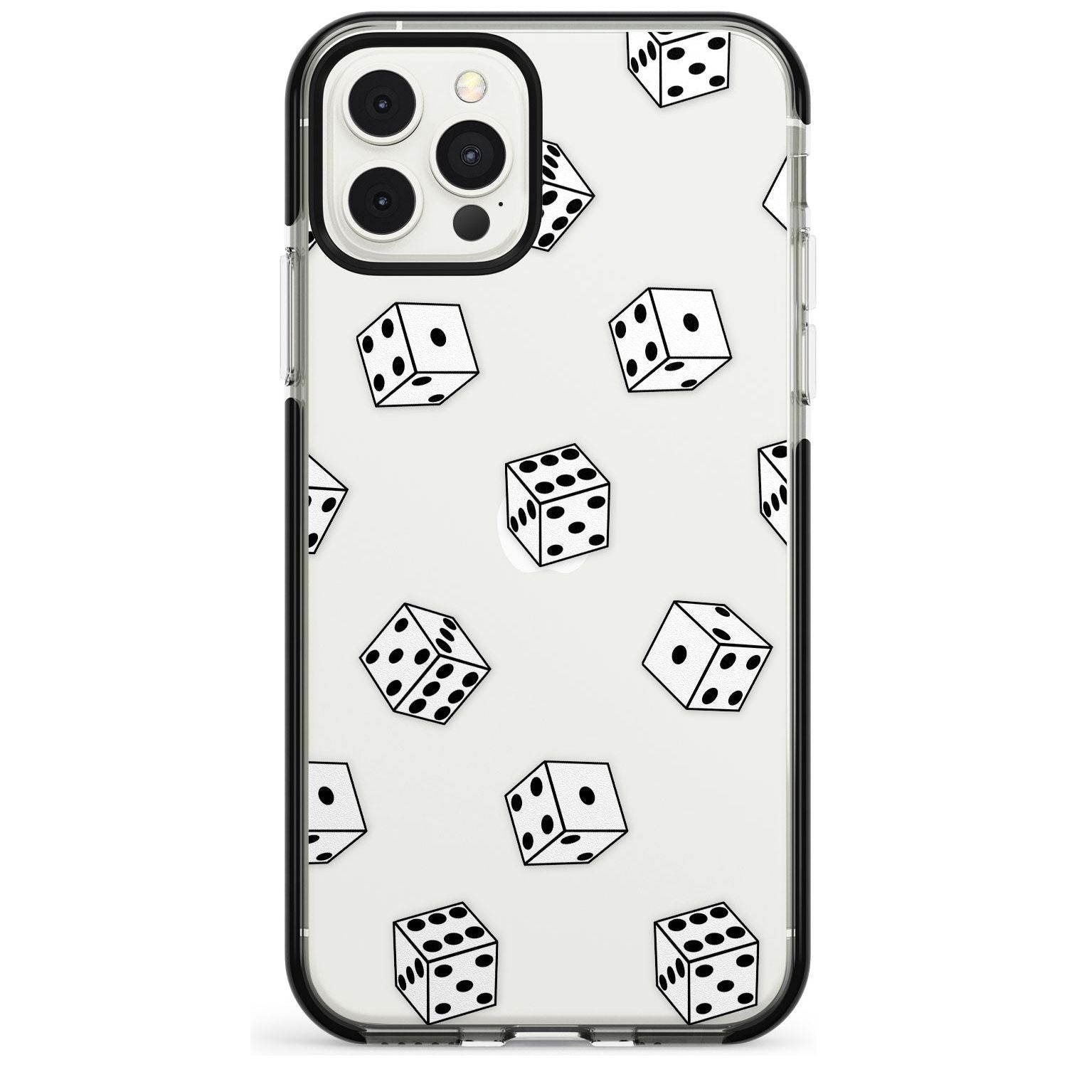 Clear Dice Pattern Black Impact Phone Case for iPhone 11