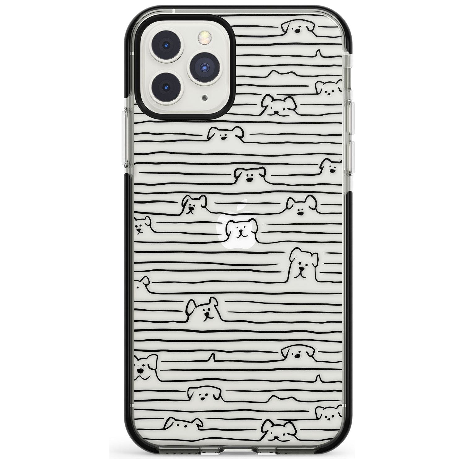 Dog Line Art - Black Black Impact Phone Case for iPhone 11 Pro Max