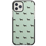 Dachshund Dog Pattern Black Impact Phone Case for iPhone 11 Pro Max