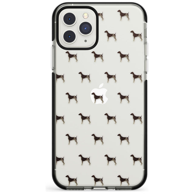 German Shorthaired Pointer Dog Pattern Clear Black Impact Phone Case for iPhone 11 Pro Max