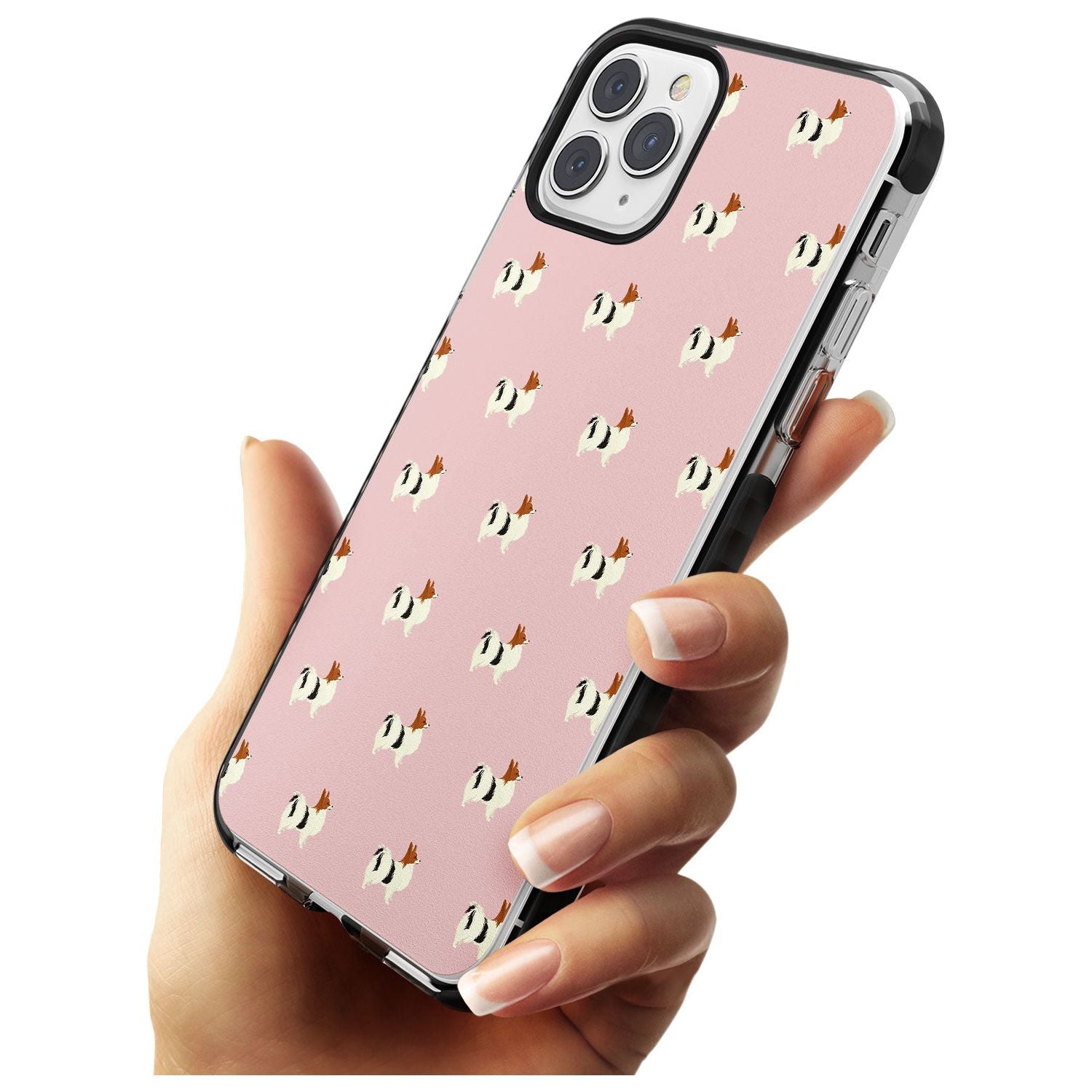 Papillon Dog Pattern Black Impact Phone Case for iPhone 11 Pro Max
