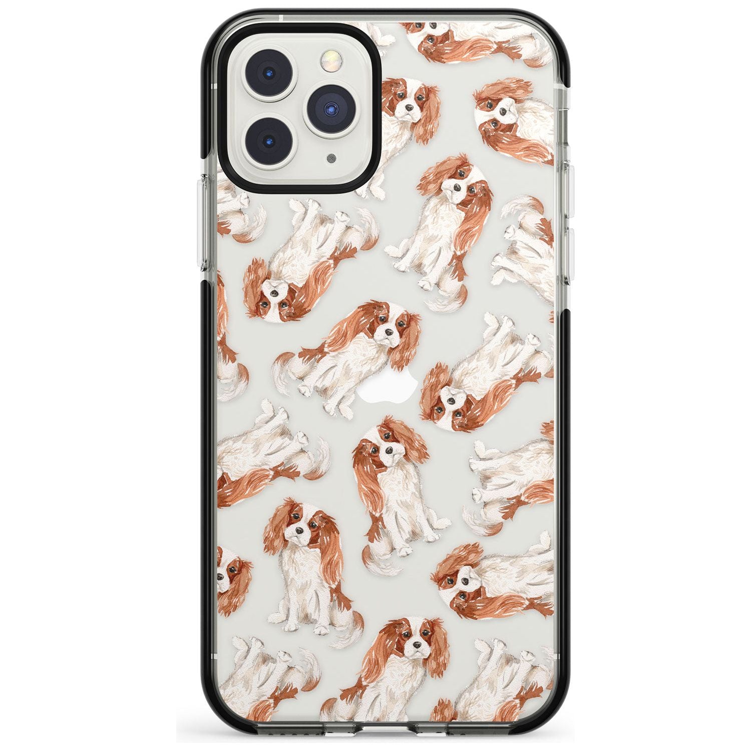 Cavalier King Charles Spaniel Dog Pattern Black Impact Phone Case for iPhone 11 Pro Max