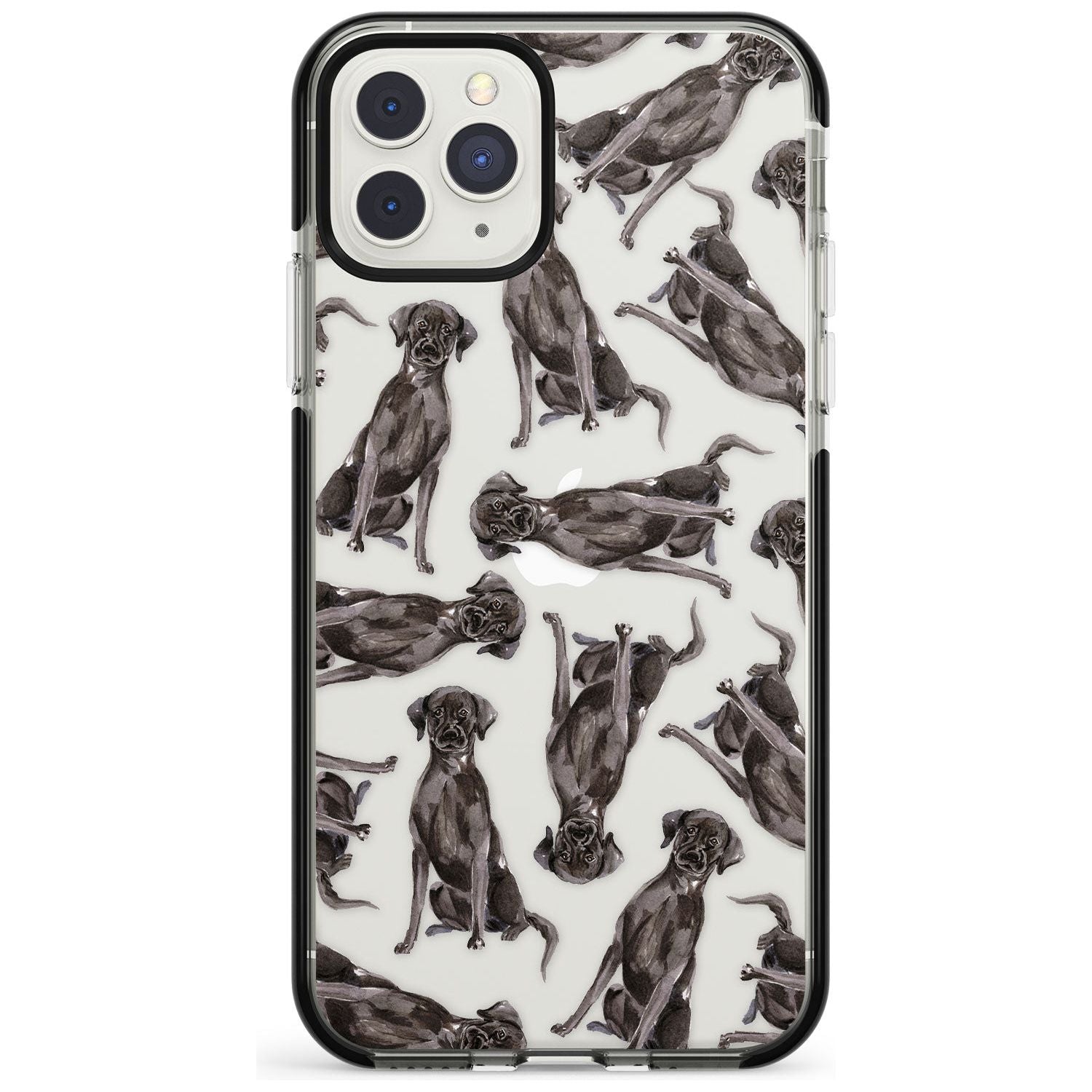 Black Labrador Watercolour Dog Pattern Black Impact Phone Case for iPhone 11 Pro Max
