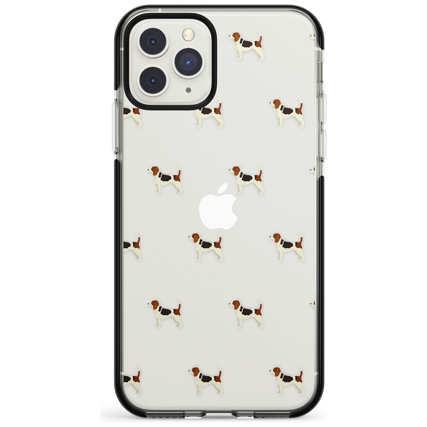 Beagle Dog Pattern Clear Black Impact Phone Case for iPhone 11 Pro Max