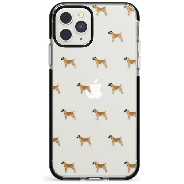 Boder Terrier Dog Pattern Clear Black Impact Phone Case for iPhone 11 Pro Max