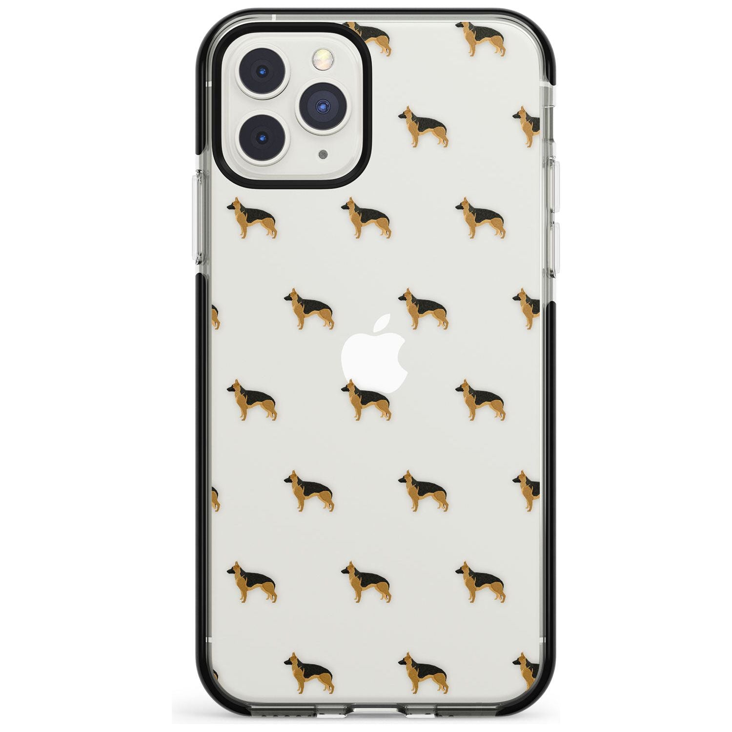German Sherpard Dog Pattern Clear Black Impact Phone Case for iPhone 11 Pro Max