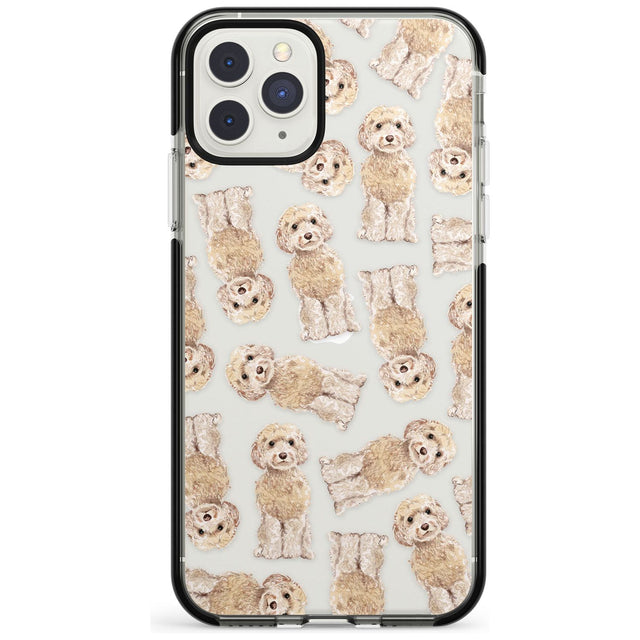 Cockapoo (Champagne) Watercolour Dog Pattern Black Impact Phone Case for iPhone 11 Pro Max