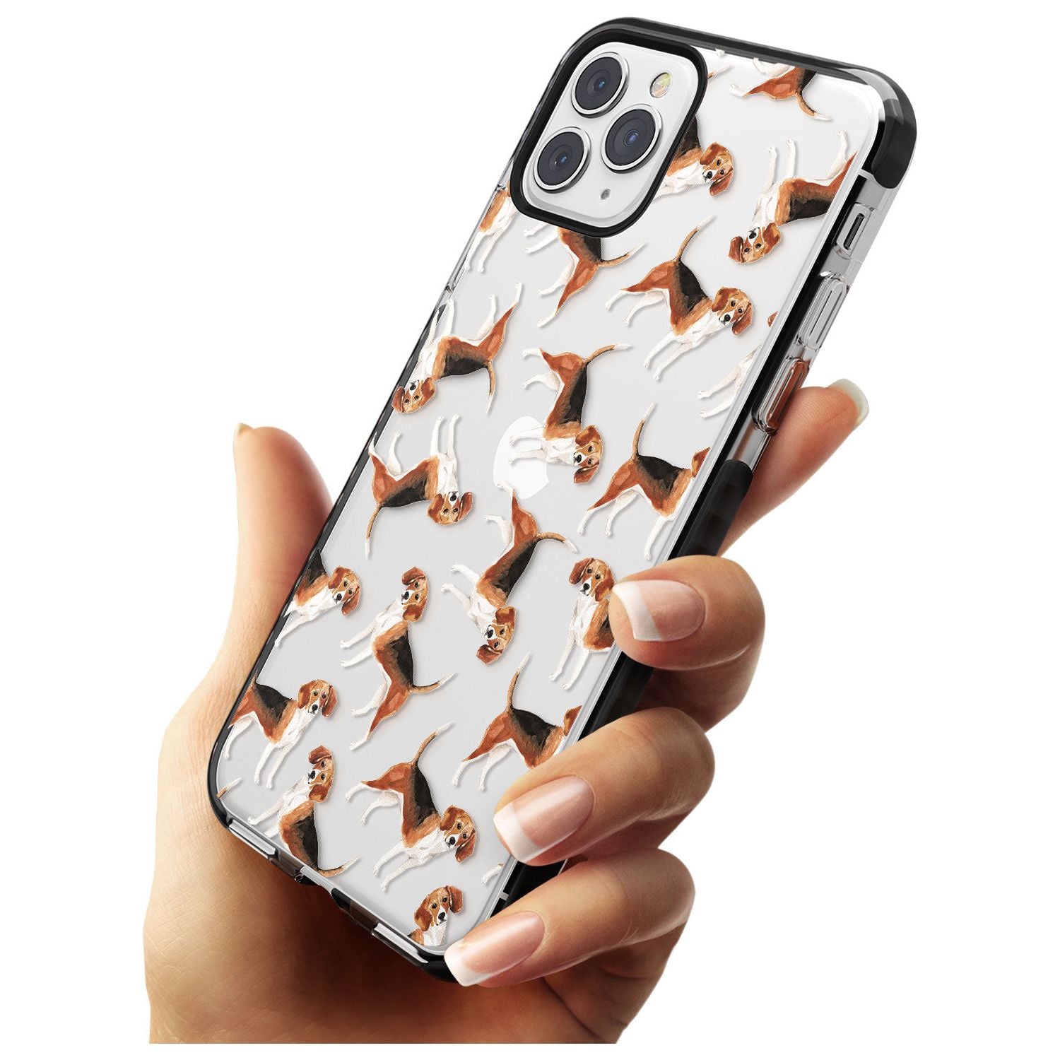Beagle Watercolour Dog Pattern Black Impact Phone Case for iPhone 11 Pro Max