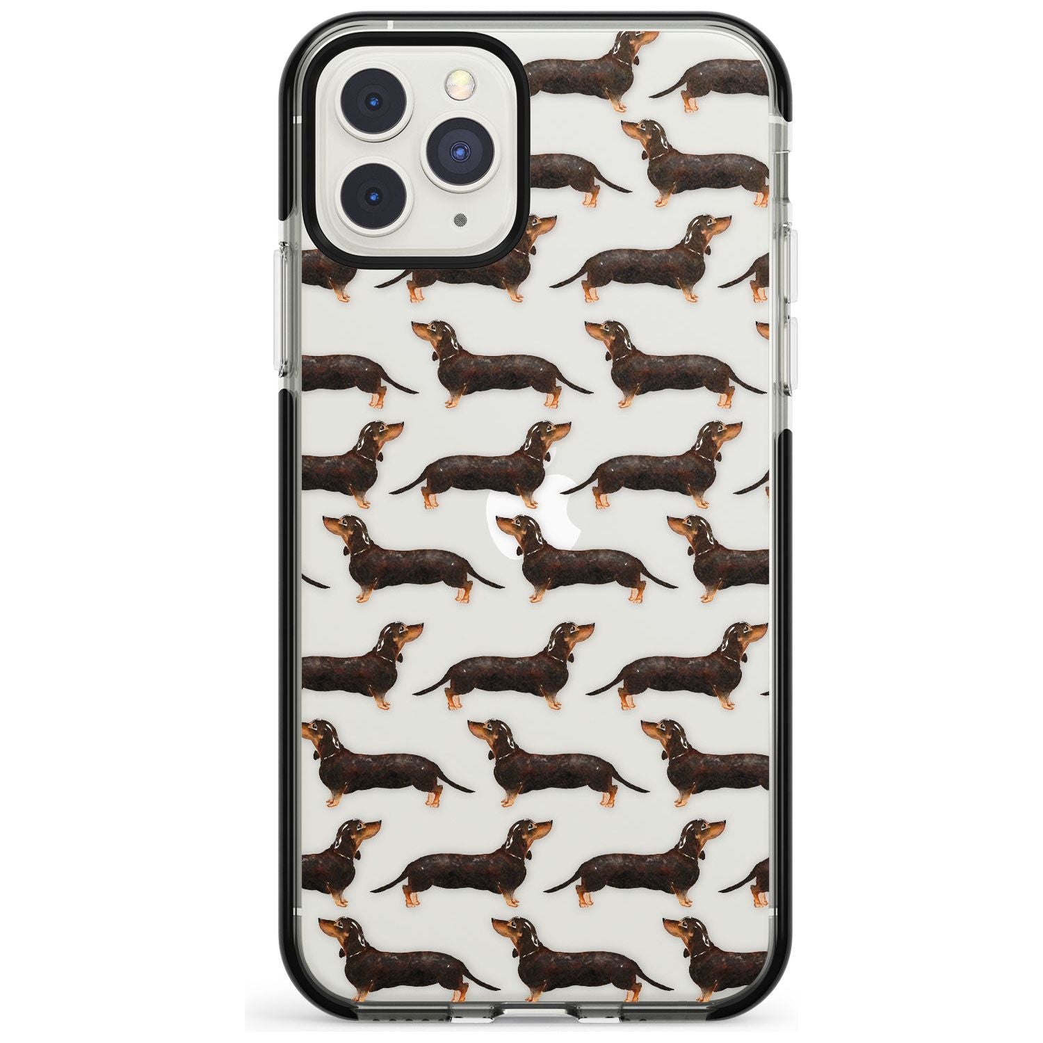 Dachshund (Black & Tan) Watercolour Dog Pattern Black Impact Phone Case for iPhone 11 Pro Max