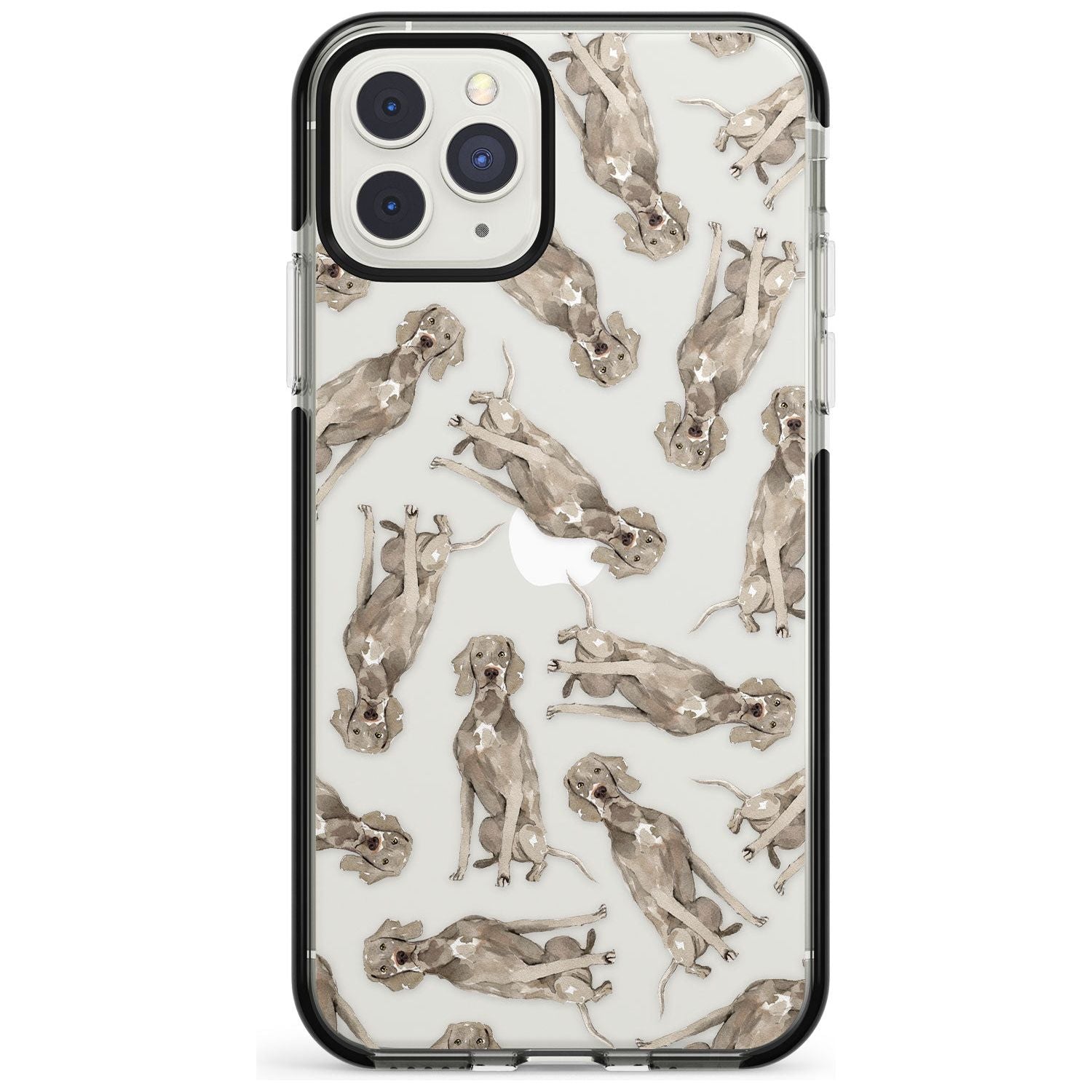 Weimaraner Watercolour Dog Pattern Black Impact Phone Case for iPhone 11 Pro Max