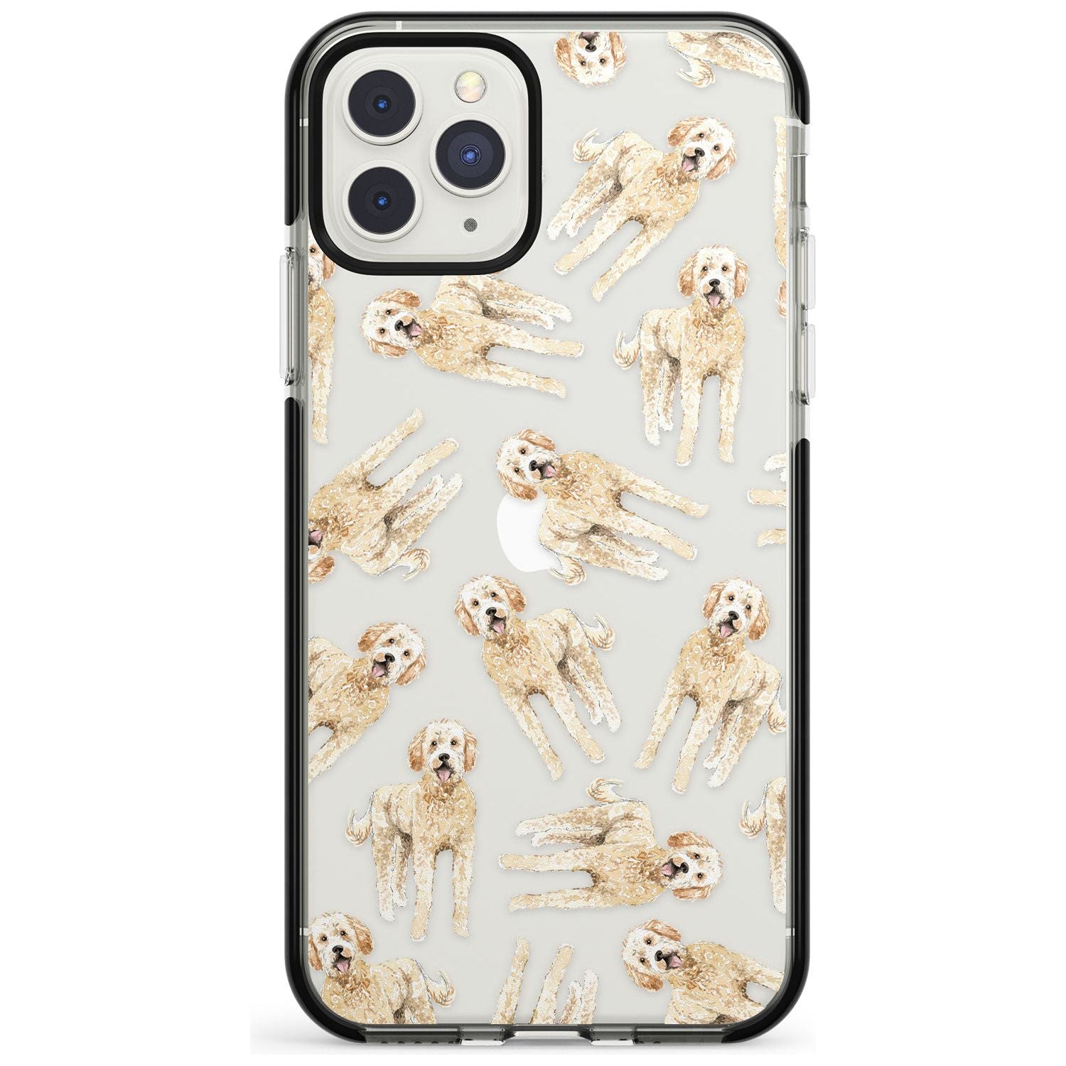 Goldendoodle Watercolour Dog Pattern Black Impact Phone Case for iPhone 11 Pro Max