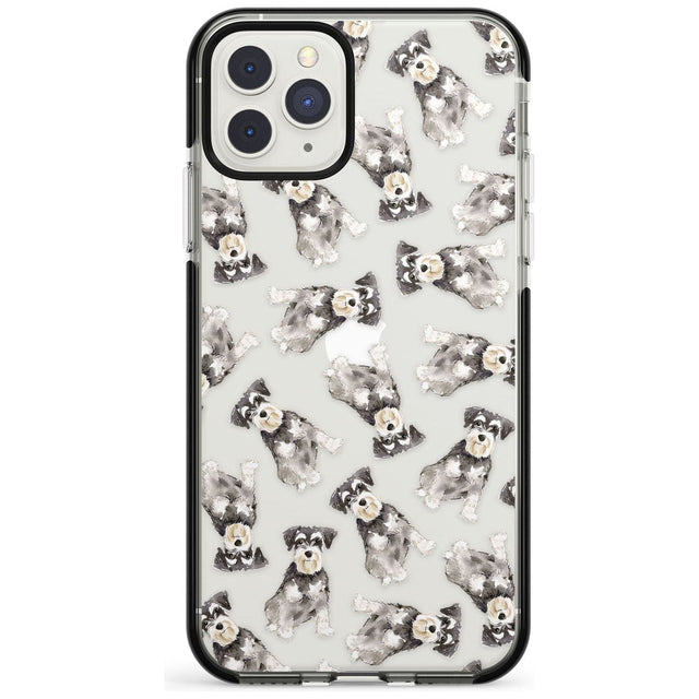 Miniature Schnauzer Watercolour Dog Pattern Black Impact Phone Case for iPhone 11 Pro Max