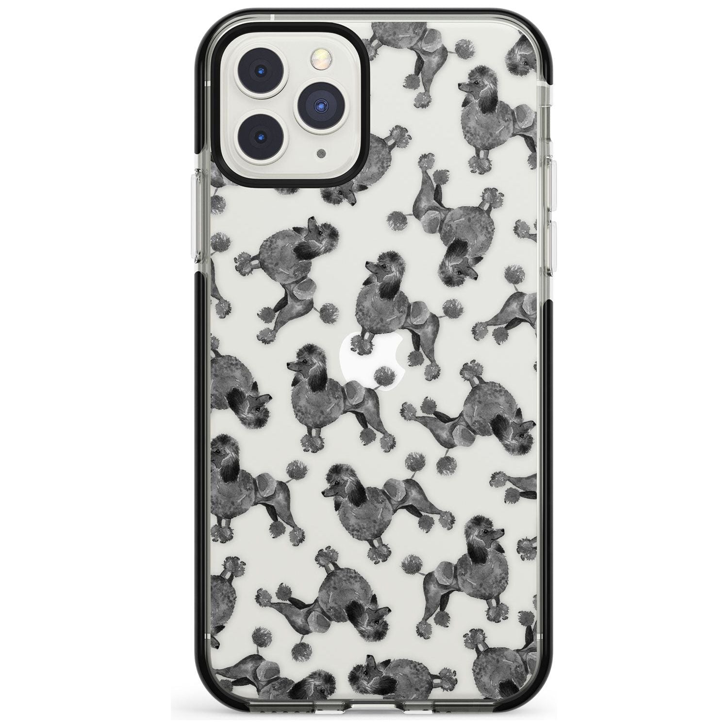 Poodle (Black) Watercolour Dog Pattern Black Impact Phone Case for iPhone 11 Pro Max
