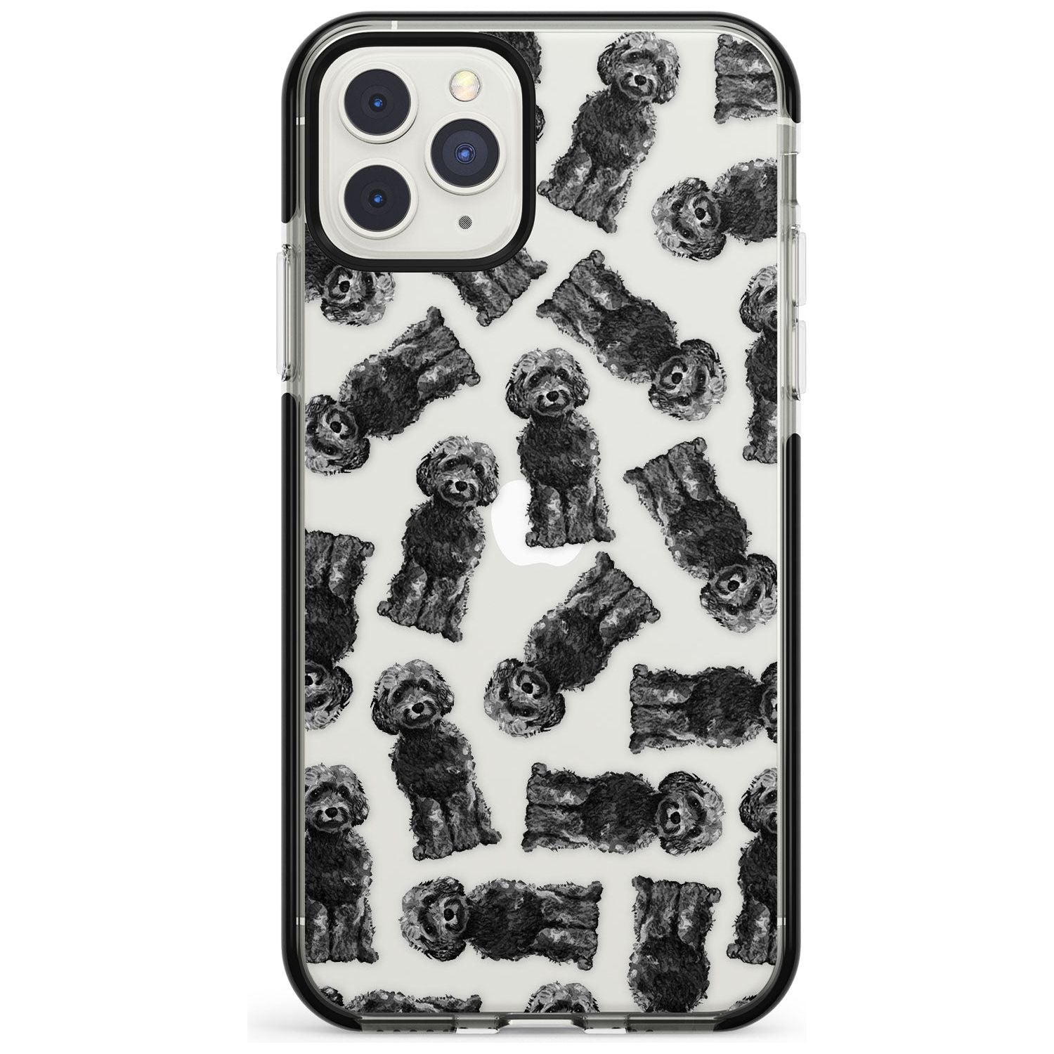 Cockapoo (Black) Watercolour Dog Pattern Black Impact Phone Case for iPhone 11 Pro Max
