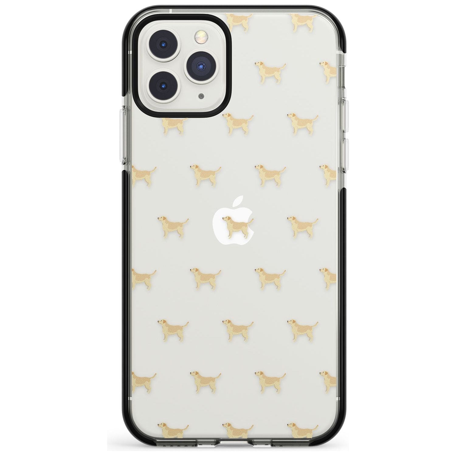 Tan Labrador Dog Pattern Clear Black Impact Phone Case for iPhone 11 Pro Max