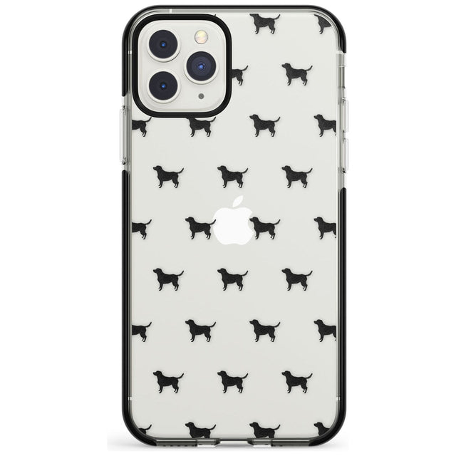 Black Labrador Dog Pattern Clear Black Impact Phone Case for iPhone 11 Pro Max