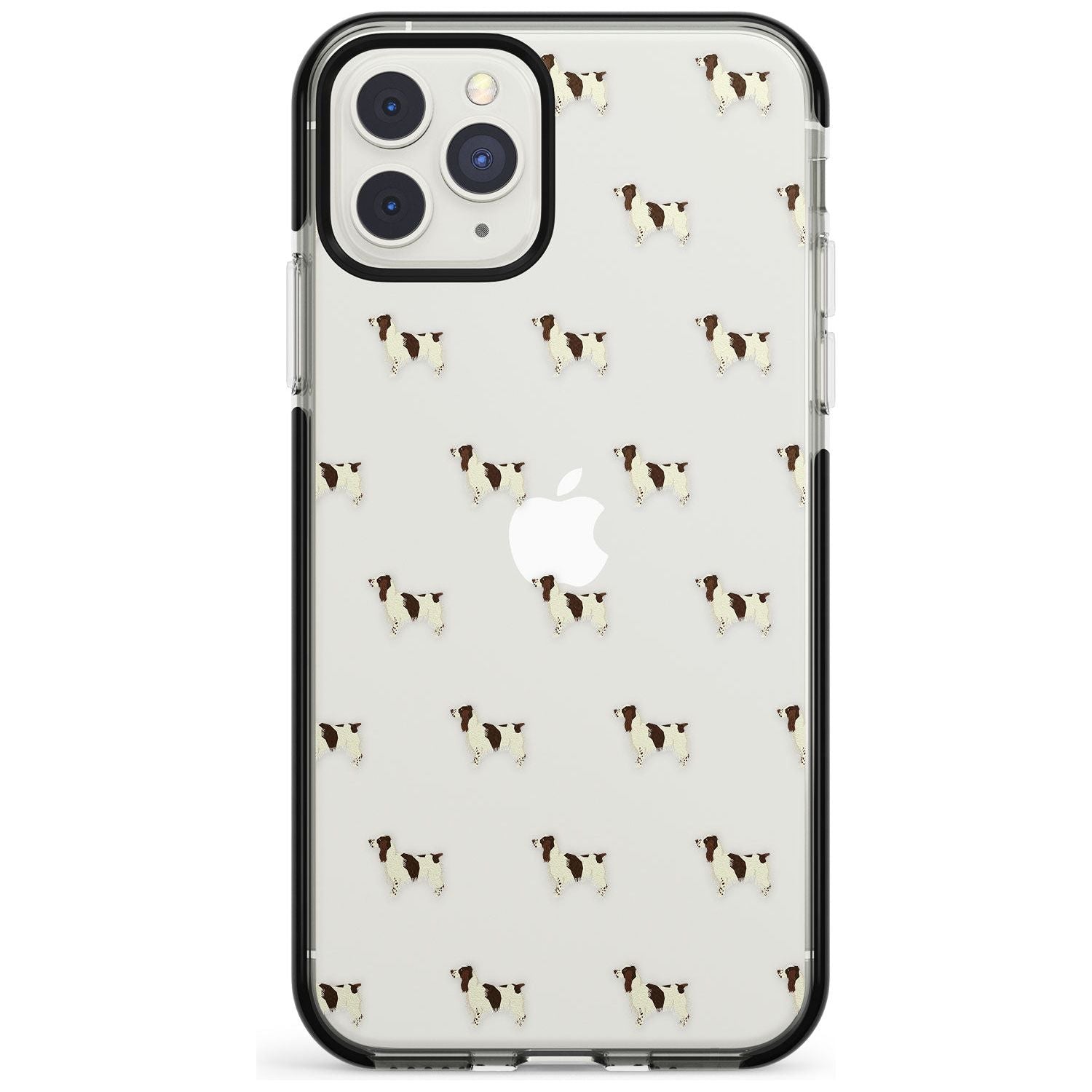 English Springer Spaniel Dog Pattern Clear Black Impact Phone Case for iPhone 11 Pro Max