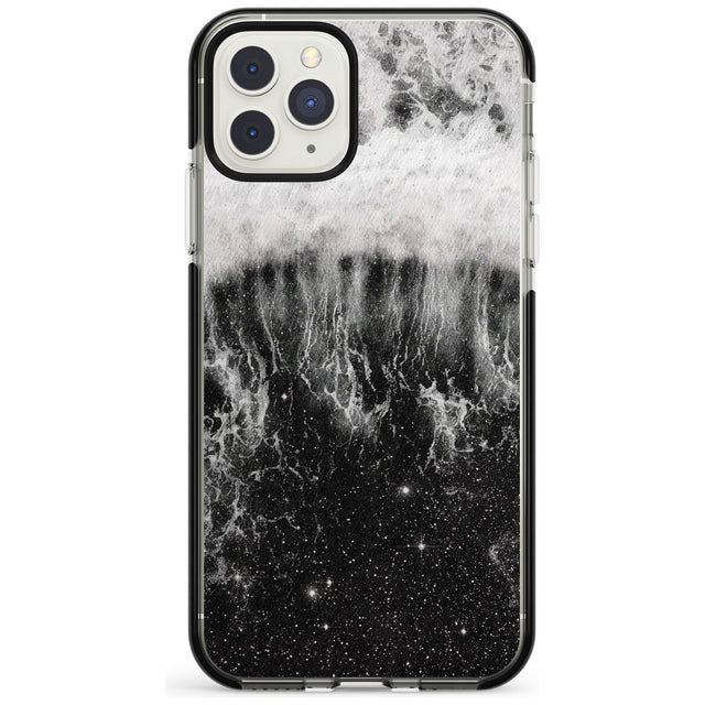 Ocean Wave Galaxy Print Black Impact Phone Case for iPhone 11 Pro Max