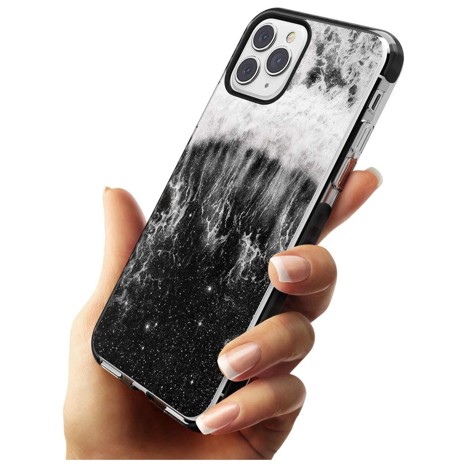 Ocean Wave Galaxy Print Black Impact Phone Case for iPhone 11 Pro Max