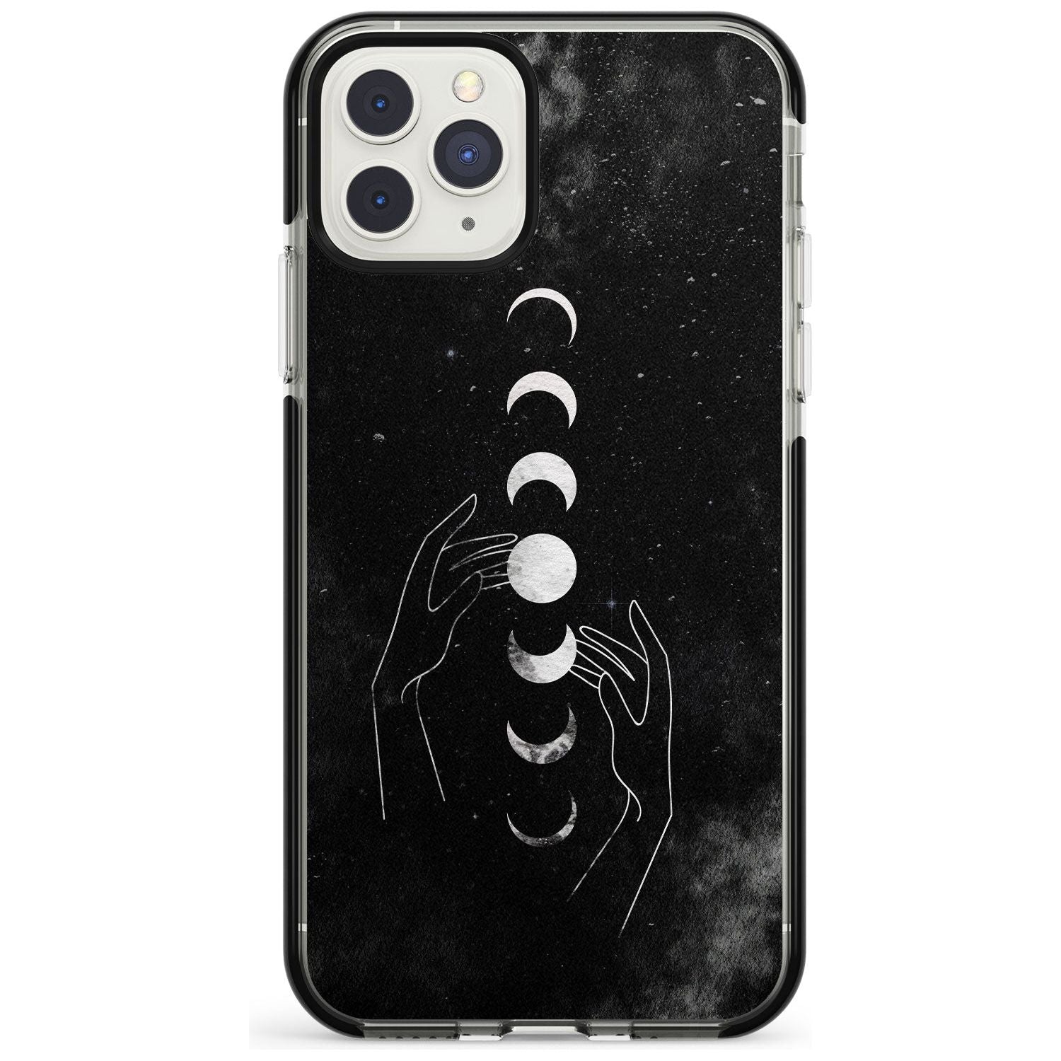 Moon Phases and Hands Black Impact Phone Case for iPhone 11 Pro Max