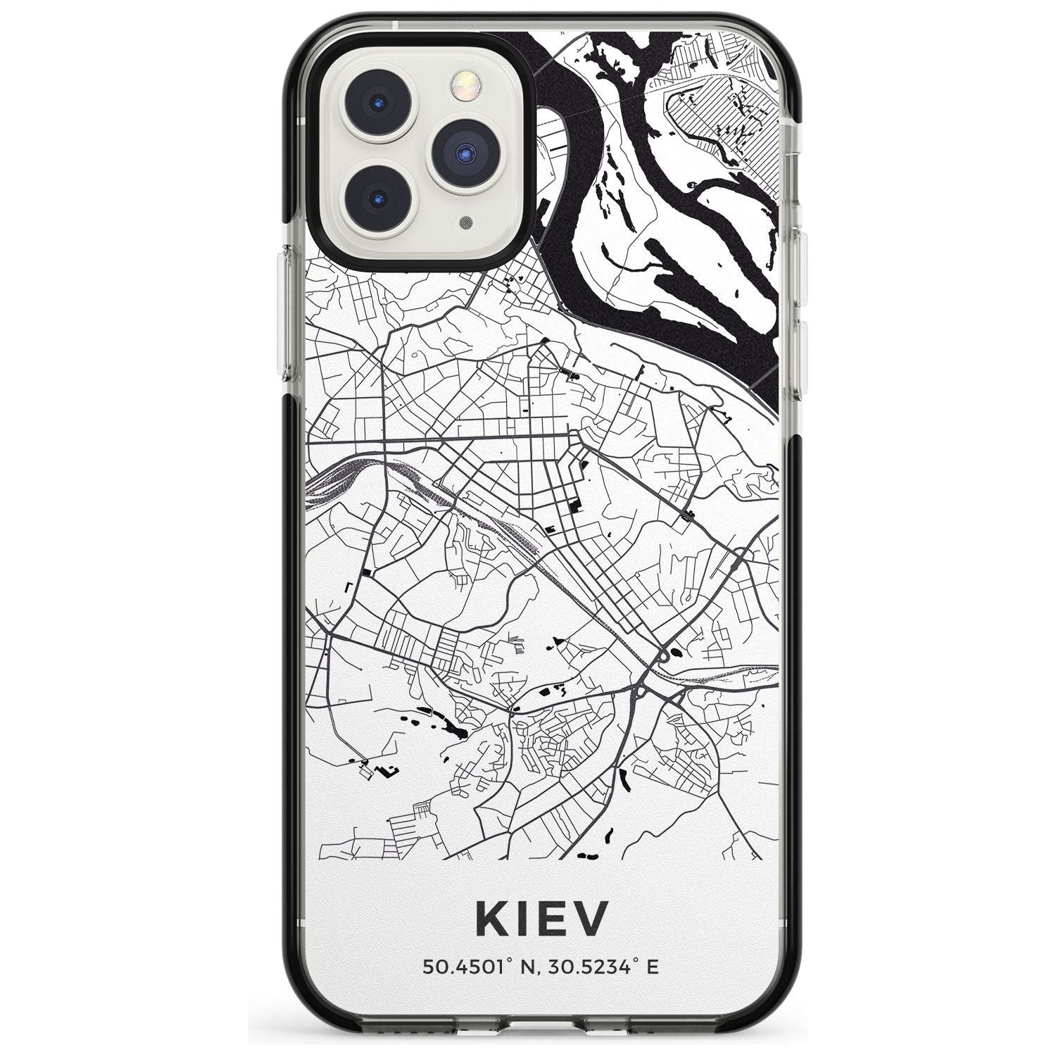 Map of Kiev, Ukraine Black Impact Phone Case for iPhone 11 Pro Max