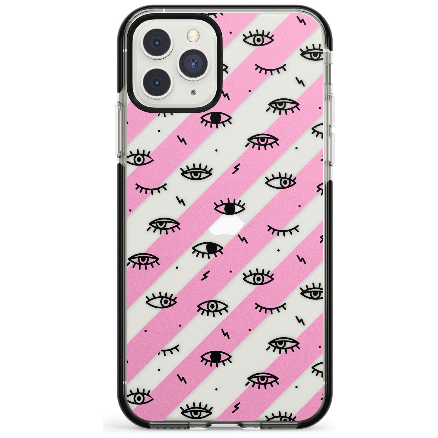 Pink Stripe Eyes iPhone Case  Black Impact Phone Case - Case Warehouse