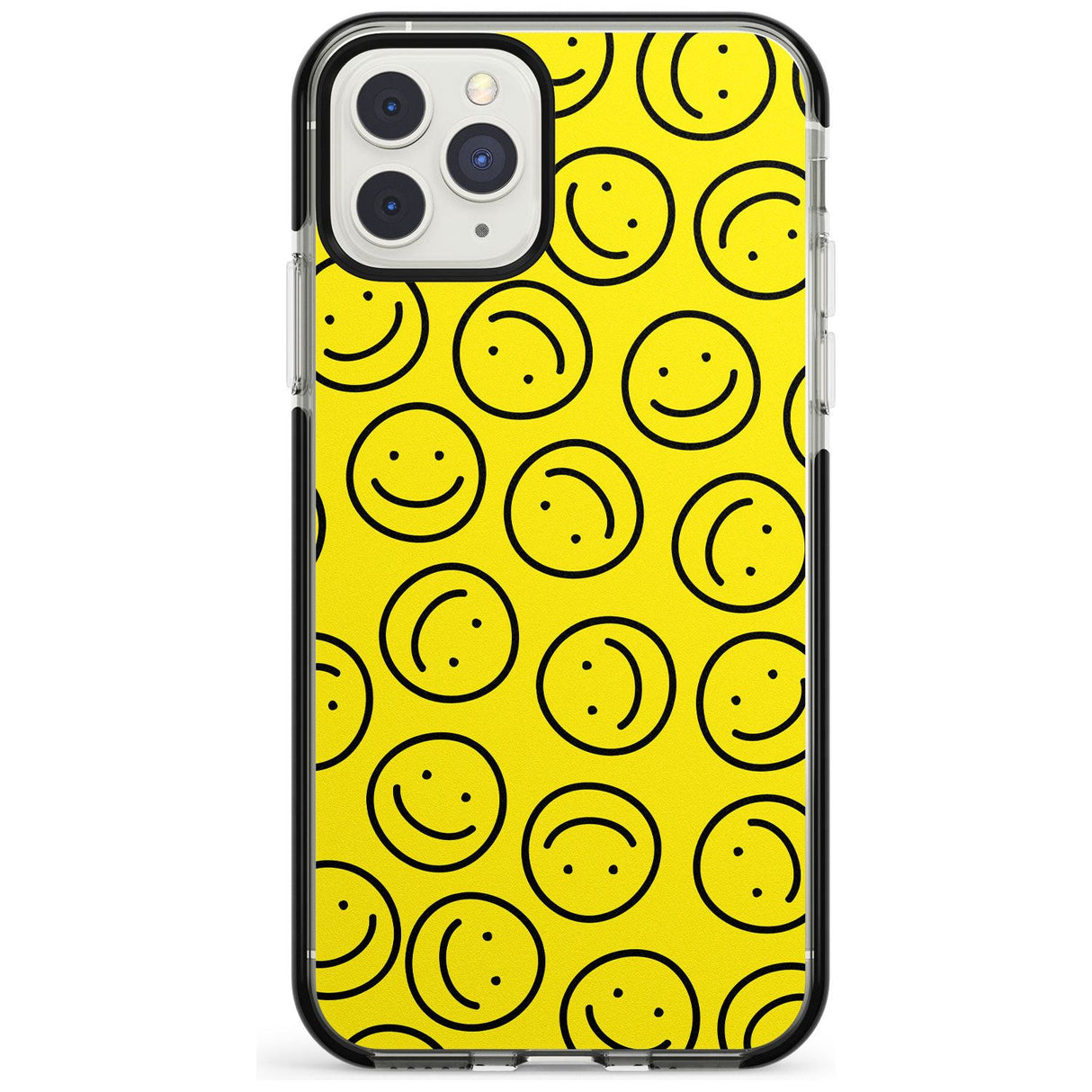 Happy Face Pattern iPhone Case  Black Impact Phone Case - Case Warehouse